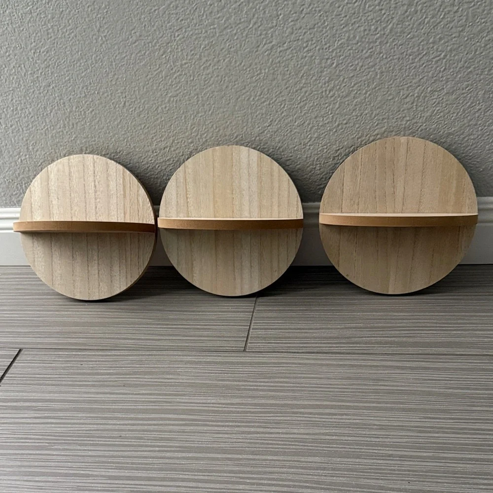 Three Small Wooden Display Shelves - 8
